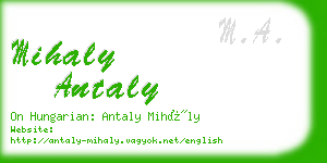 mihaly antaly business card